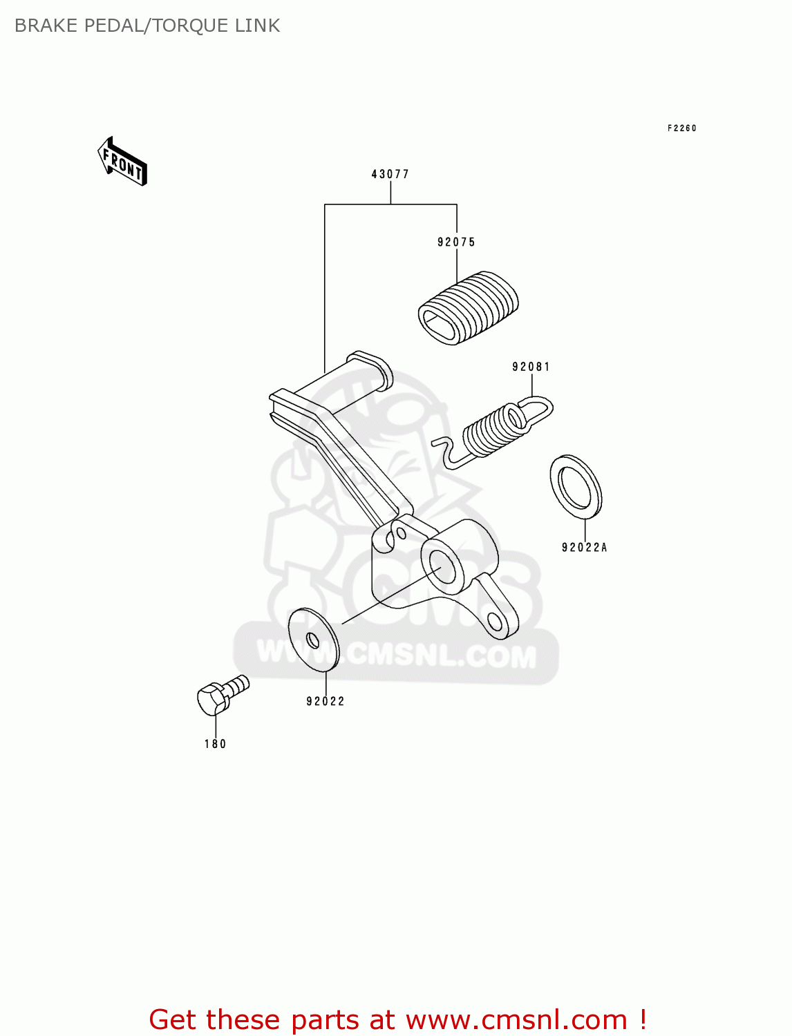 BRAKE PEDAL/TORQUE LINK EX250H11 NINJA 250R 2000 CANADA