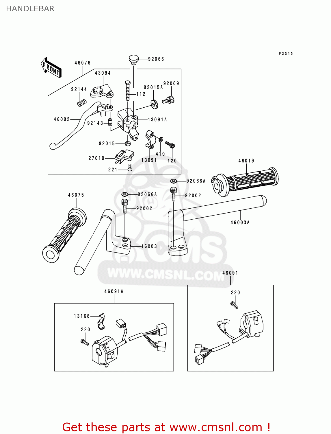 HANDLEBAR EX250H11 NINJA 250R 2000 CANADA