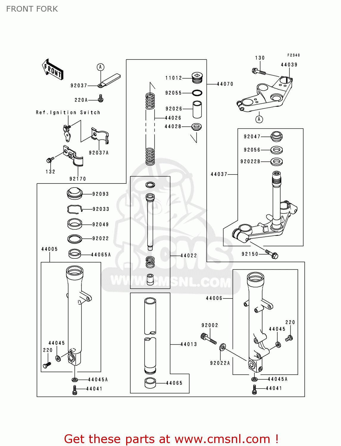 FRONT FORK EX250H11 NINJA 250R 2000 CANADA