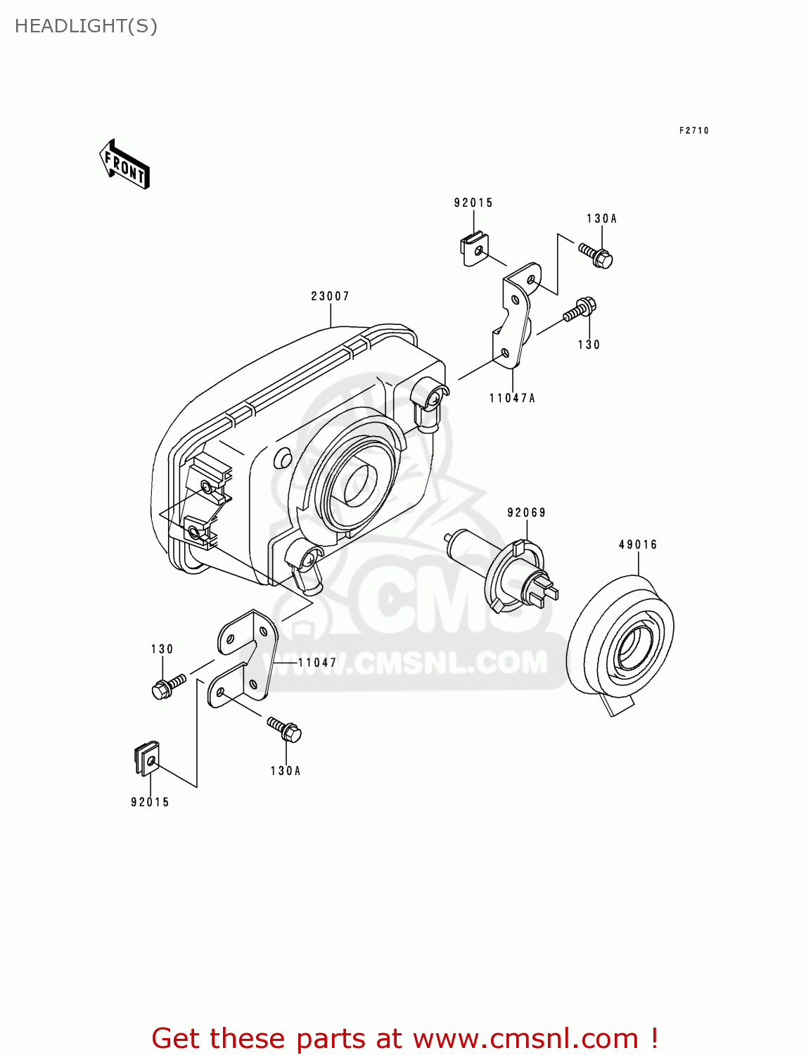HEADLIGHT(S) EX250H11 NINJA 250R 2000 CANADA