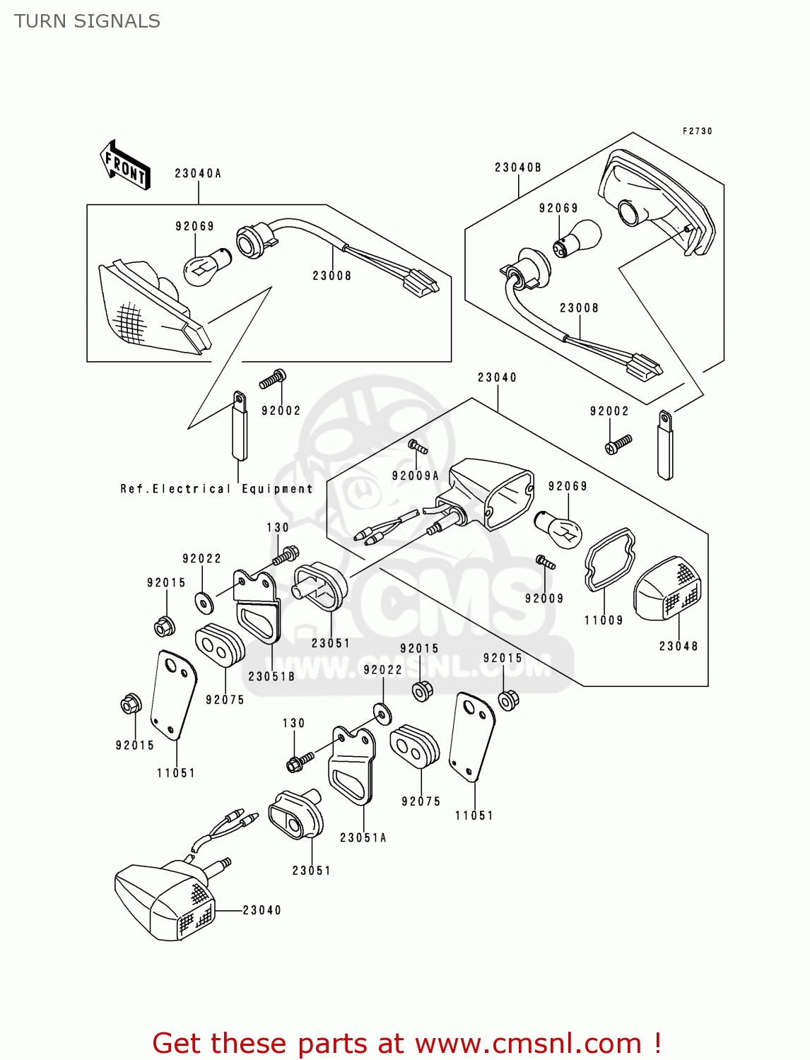 TURN SIGNALS EX250H11 NINJA 250R 2000 CANADA