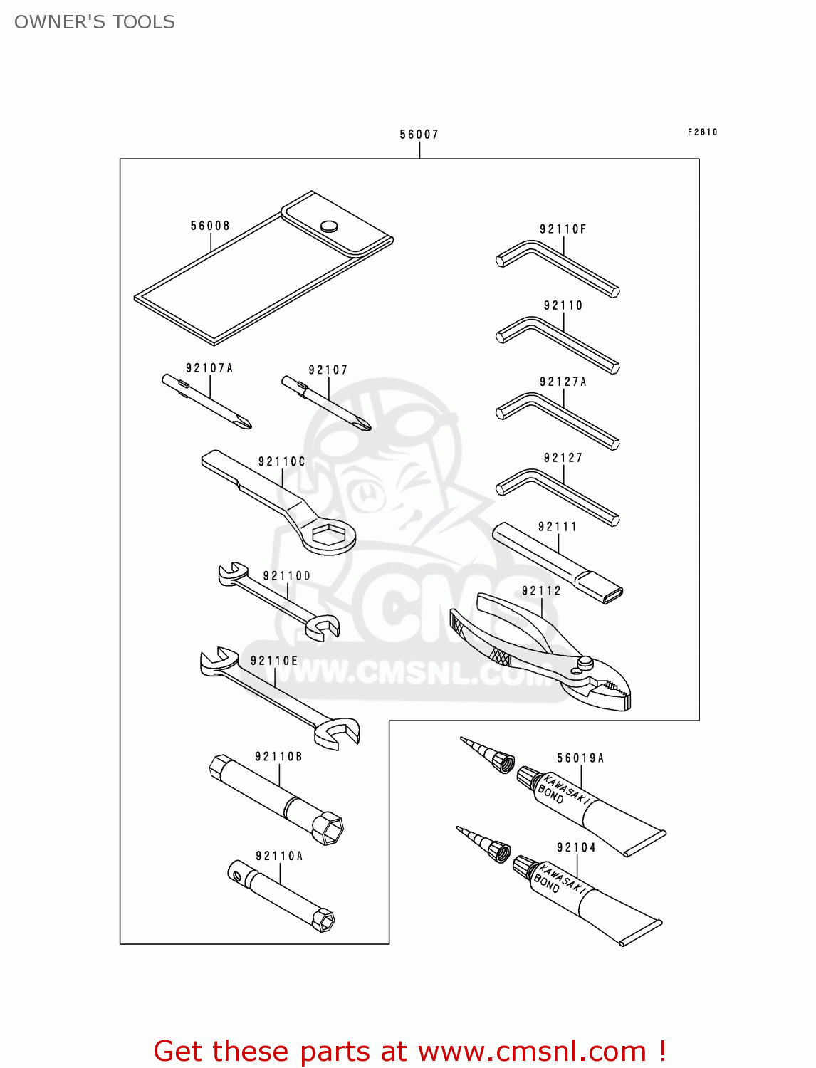 OWNER'S TOOLS EX250H11 NINJA 250R 2000 CANADA