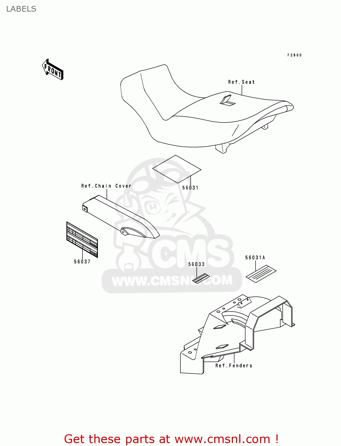 LABELS EX250H11 NINJA 250R 2000 CANADA