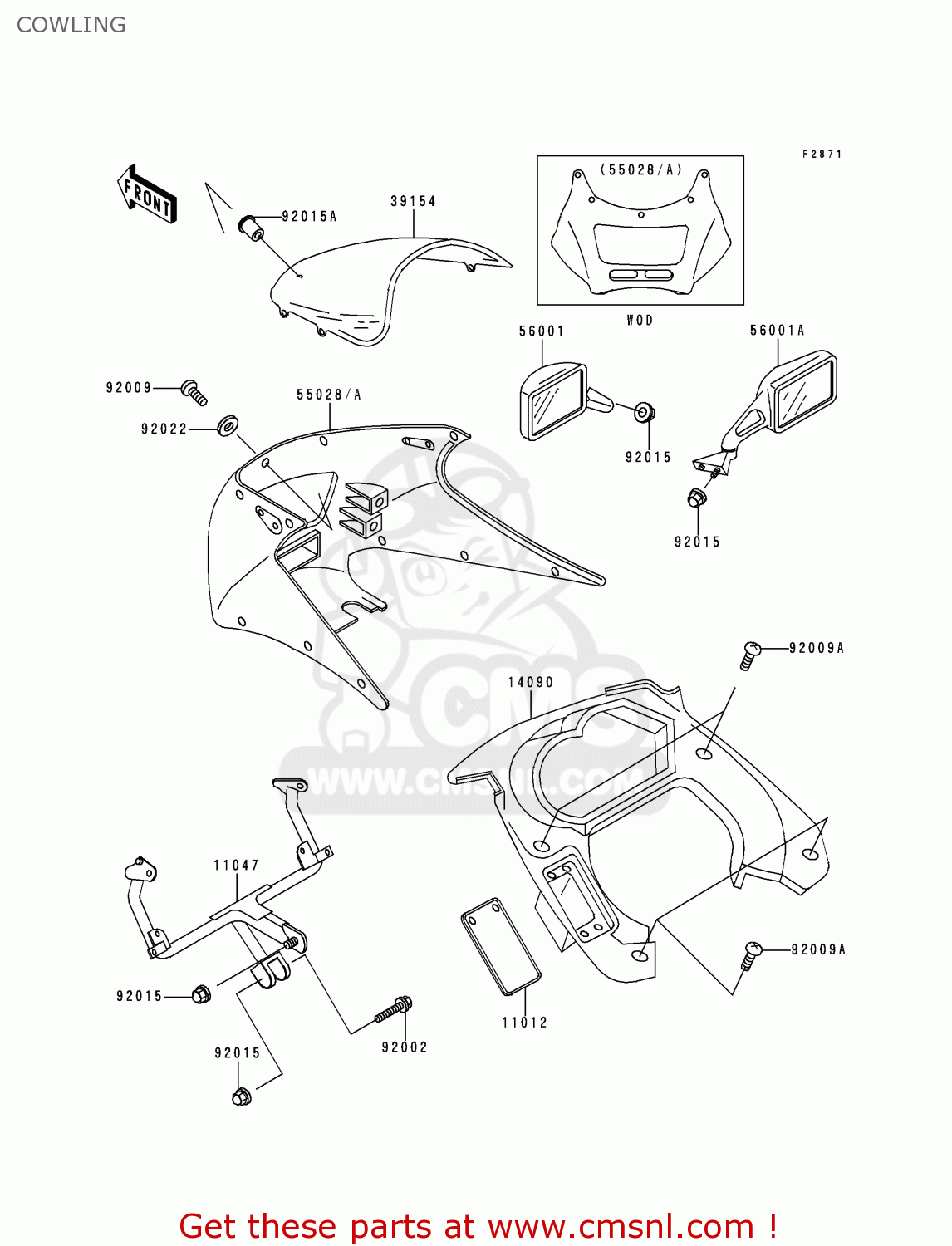 COWLING EX250H11 NINJA 250R 2000 CANADA
