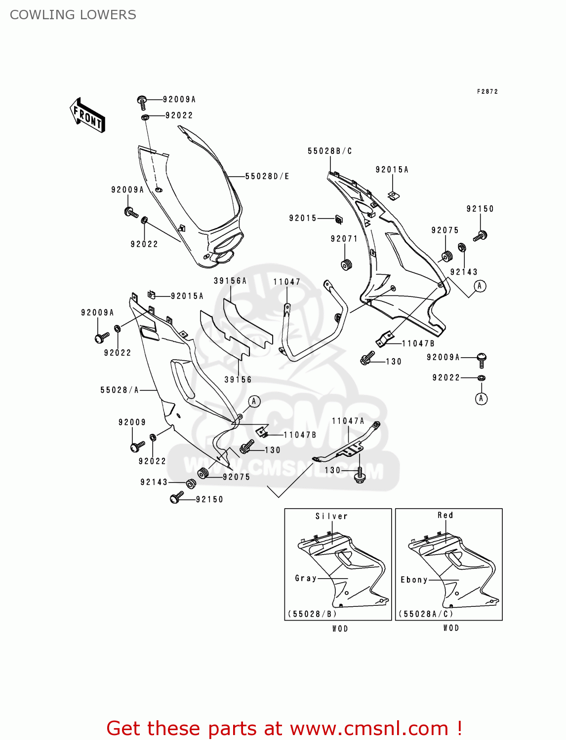 COWLING LOWERS EX250H11 NINJA 250R 2000 CANADA