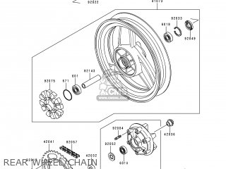 REAR WHEEL/CHAIN - EX250H11 NINJA 250R 2000 CANADA