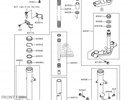 FRONT FORK - EX250H11 NINJA 250R 2000 CANADA