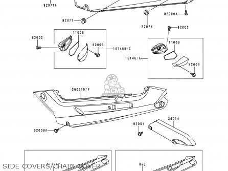 SIDE COVERS/CHAIN COVER - EX250H11 NINJA 250R 2000 CANADA