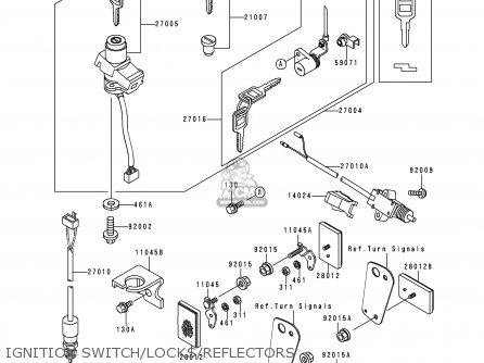 IGNITION SWITCH/LOCKS/REFLECTORS - EX250H11 NINJA 250R 2000 CANADA