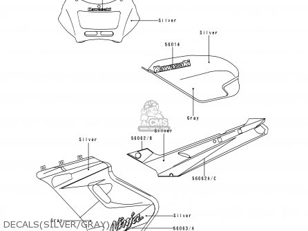 DECALS(SILVER/GRAY) - EX250H11 NINJA 250R 2000 CANADA