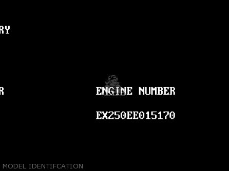 MODEL IDENTIFCATION - EX250H11 NINJA 250R 2000 CANADA