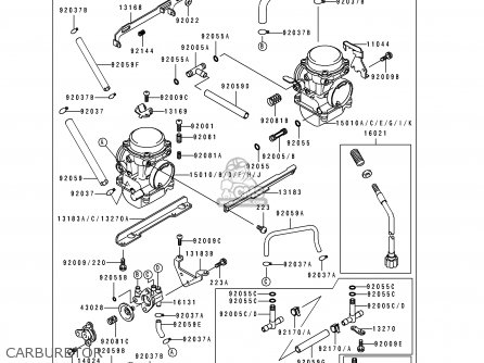CARBURETOR - EX250H2 ZZR250 1991 EUROPE UK AR GR NR