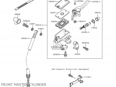 FRONT MASTER CYLINDER - EX250H2 ZZR250 1991 EUROPE UK AR GR NR
