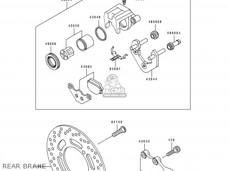 REAR BRAKE - EX250H2 ZZR250 1991 EUROPE UK AR GR NR