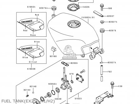 FUEL TANK(EX250-H1/H2) - EX250H2 ZZR250 1991 EUROPE UK AR GR NR