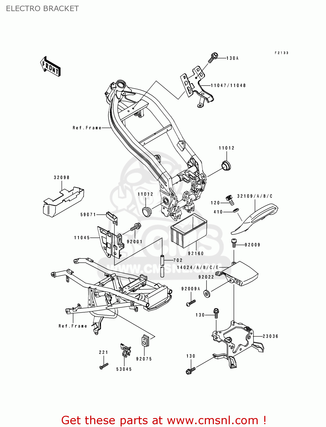 ELECTRO BRACKET EX250H3 ZZR250 1992 EUROPE UK AR GR NR ST