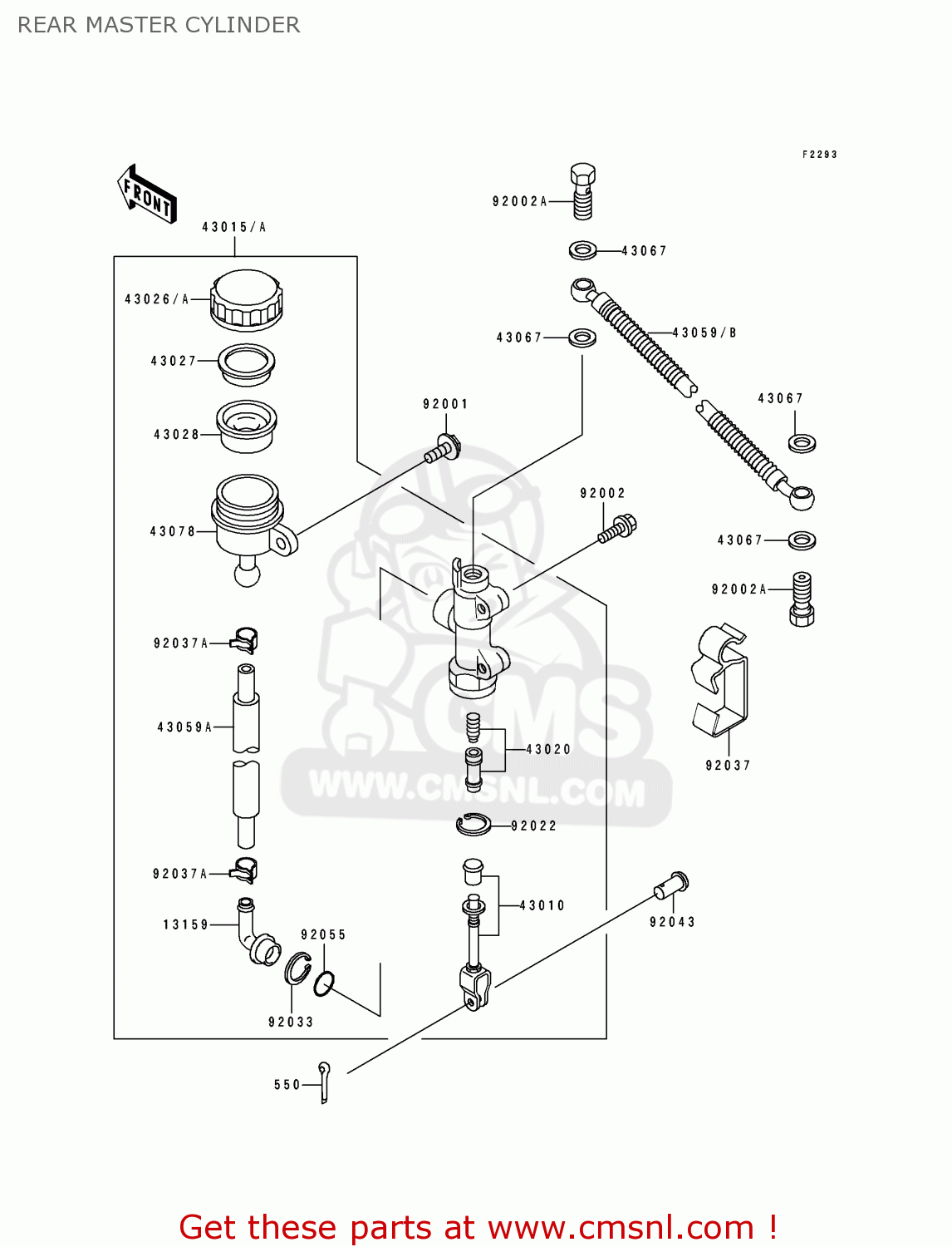 REAR MASTER CYLINDER EX250H3 ZZR250 1992 EUROPE UK AR GR NR ST