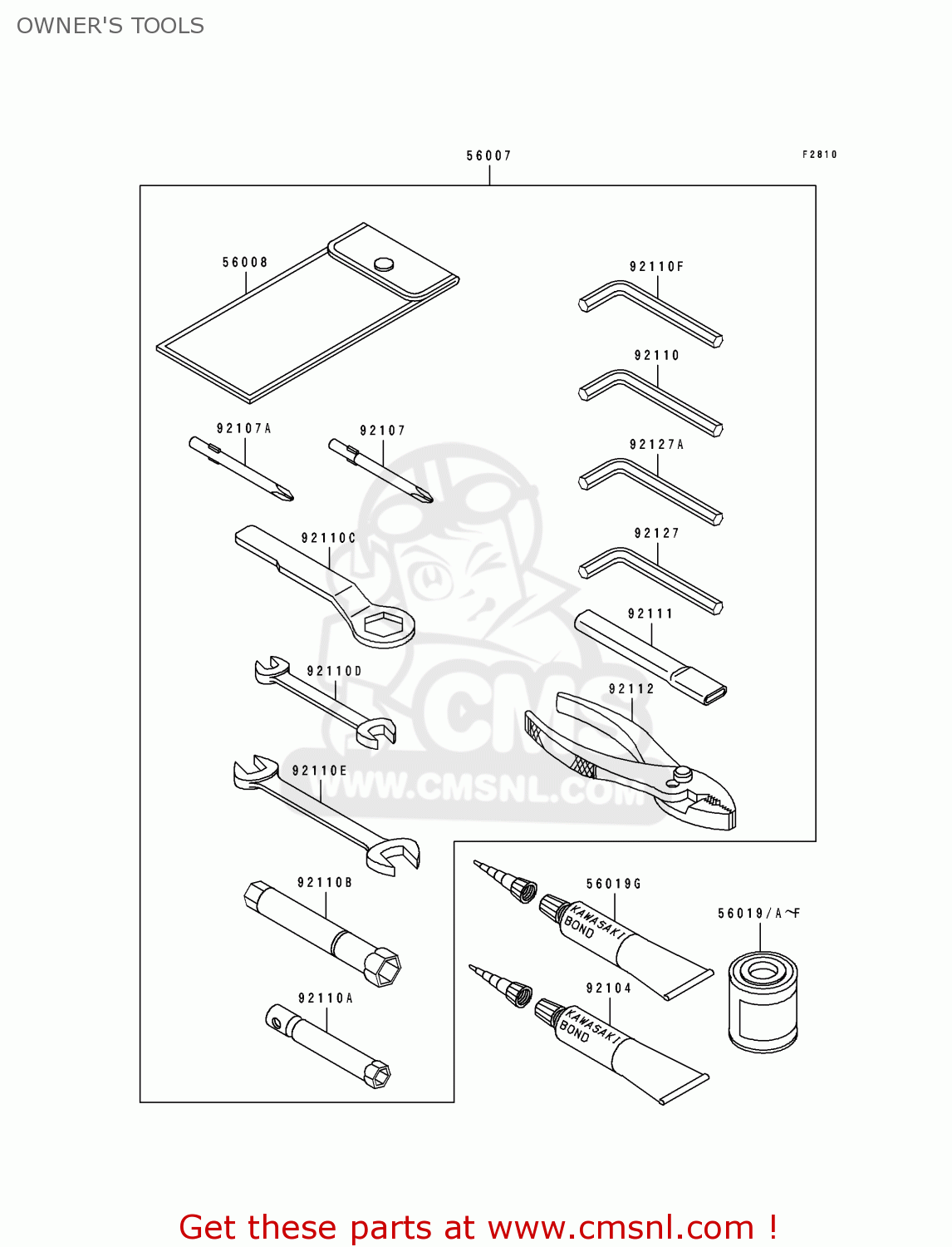 OWNER'S TOOLS EX250H3 ZZR250 1992 EUROPE UK AR GR NR ST