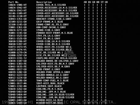 1990 EX250-H1     HV METALLIC OPAL SILVER / METALLIC SONIC B - EX250H3 ZZR250 1992 EUROPE UK AR GR NR ST