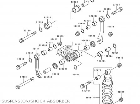 SUSPENSION/SHOCK ABSORBER - EX250H3 ZZR250 1992 EUROPE UK AR GR NR ST
