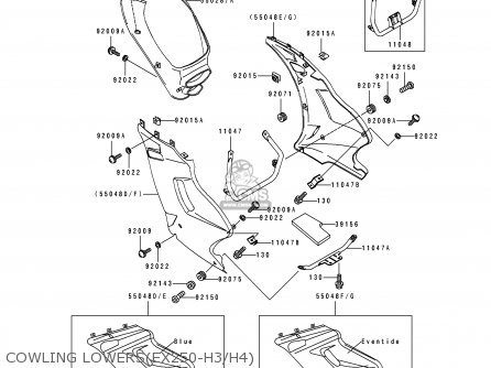 COWLING LOWERS(EX250-H3/H4) - EX250H4 ZZR250 1993 NETHERLANDS IT