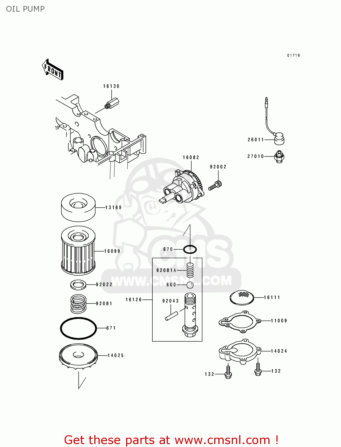 OIL PUMP EX250H5 ZZR250 1994 EUROPE NL AR GR IT