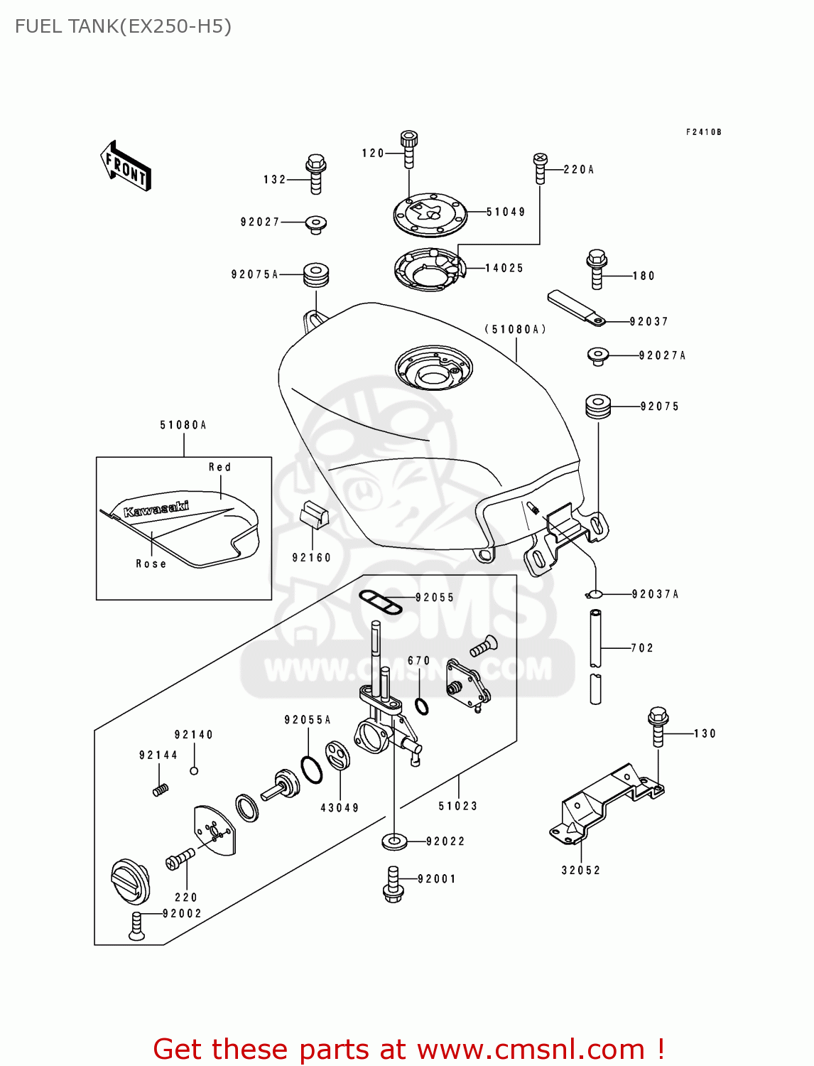FUEL TANK(EX250-H5) EX250H5 ZZR250 1994 EUROPE NL AR GR IT