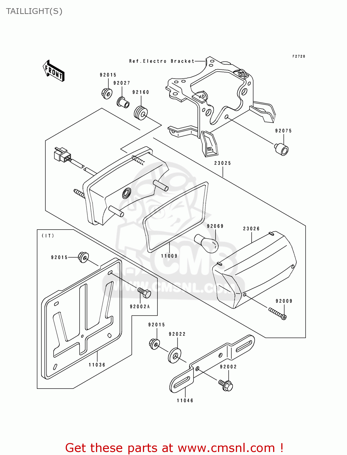 TAILLIGHT(S) EX250H5 ZZR250 1994 EUROPE NL AR GR IT