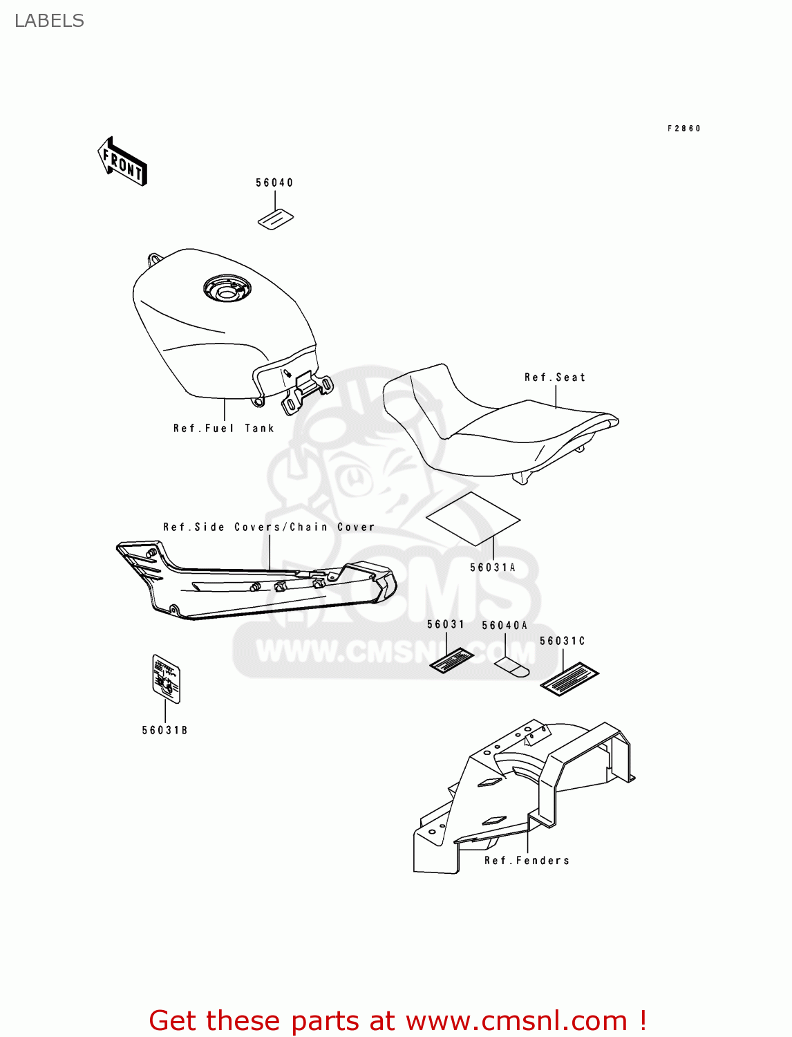 LABELS EX250H5 ZZR250 1994 EUROPE NL AR GR IT