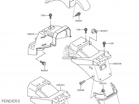 FENDERS - EX250H5 ZZR250 1994 EUROPE NL AR GR IT