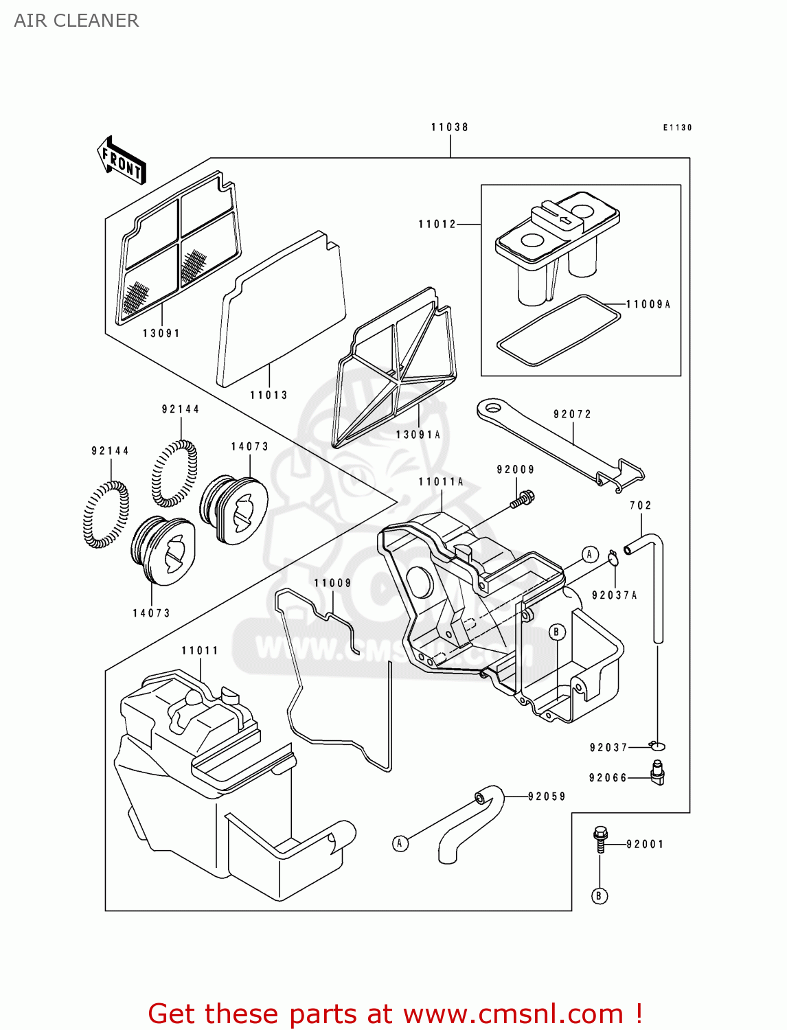 AIR CLEANER EX250H7 ZZR250 1996 EUROPE NL