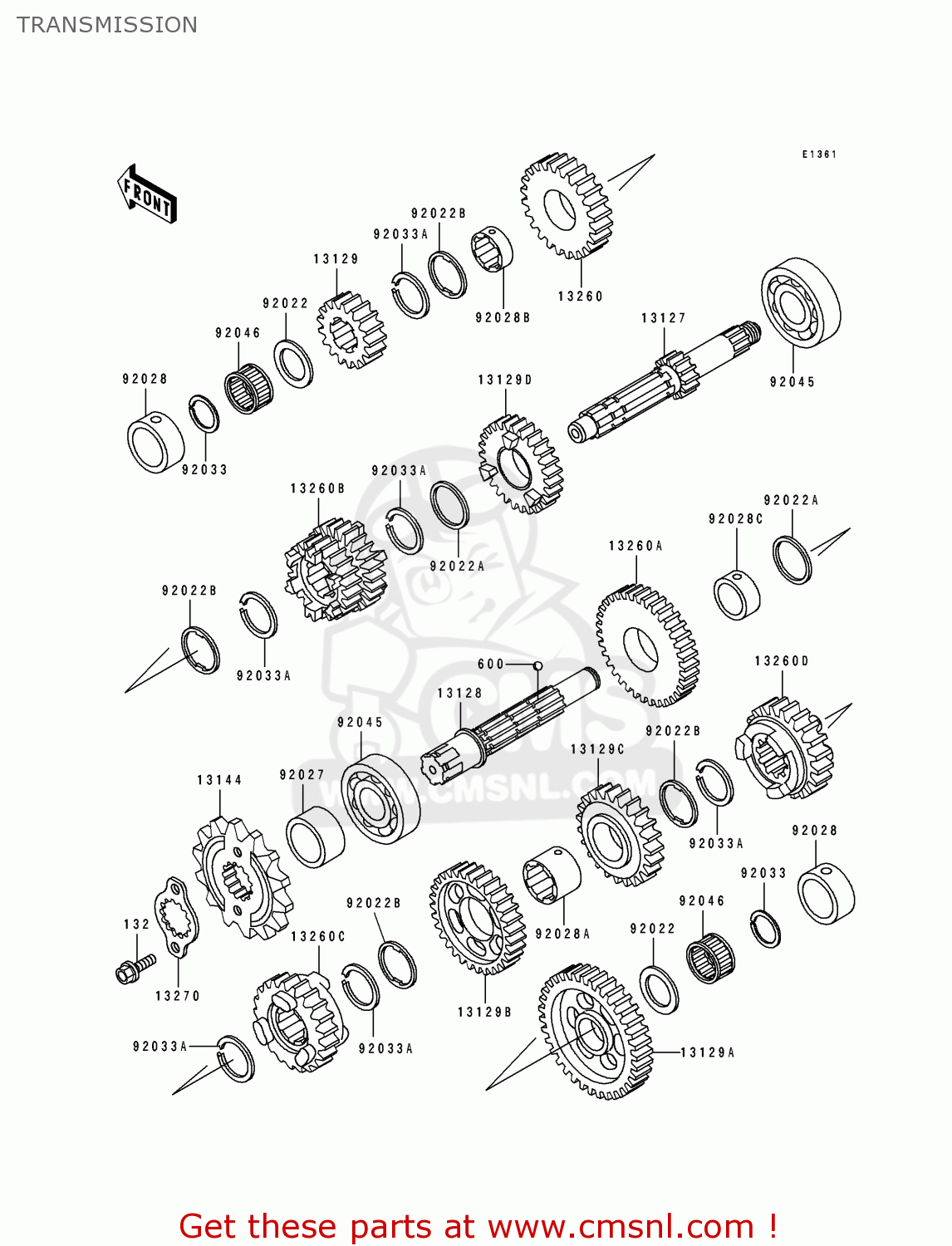 TRANSMISSION EX250H7 ZZR250 1996 EUROPE NL