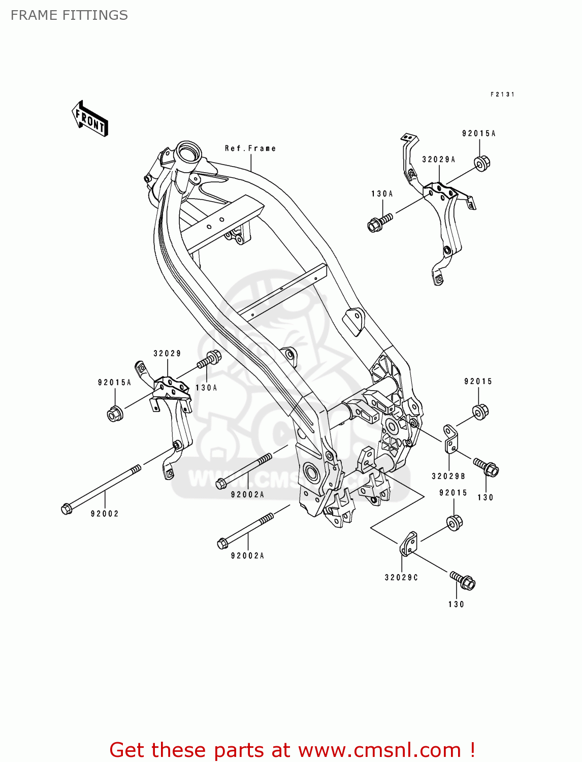 FRAME FITTINGS EX250H7 ZZR250 1996 EUROPE NL
