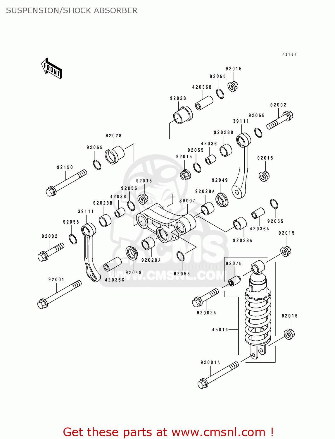 SUSPENSION/SHOCK ABSORBER EX250H7 ZZR250 1996 EUROPE NL