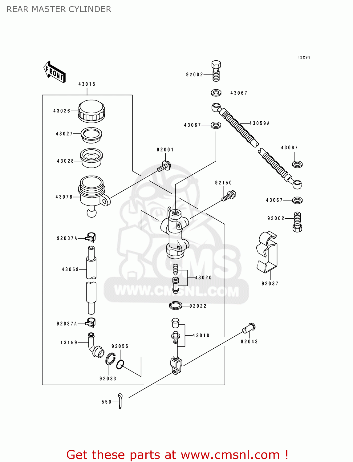 REAR MASTER CYLINDER EX250H7 ZZR250 1996 EUROPE NL
