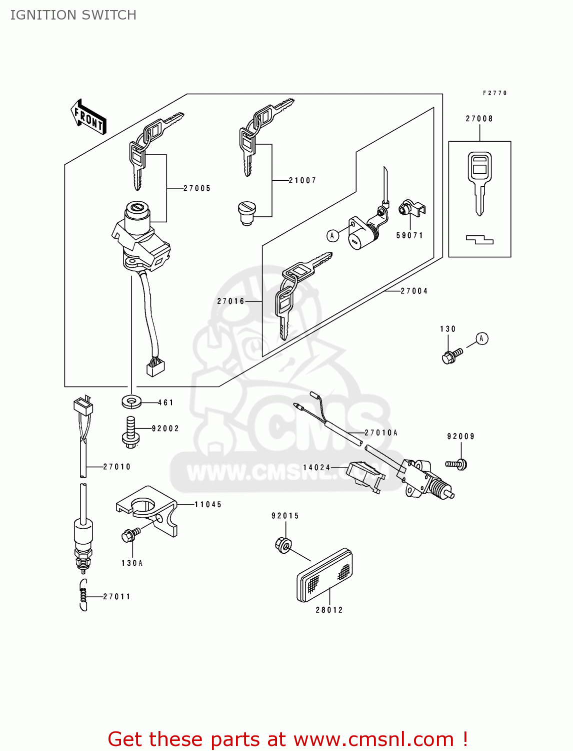 IGNITION SWITCH EX250H7 ZZR250 1996 EUROPE NL