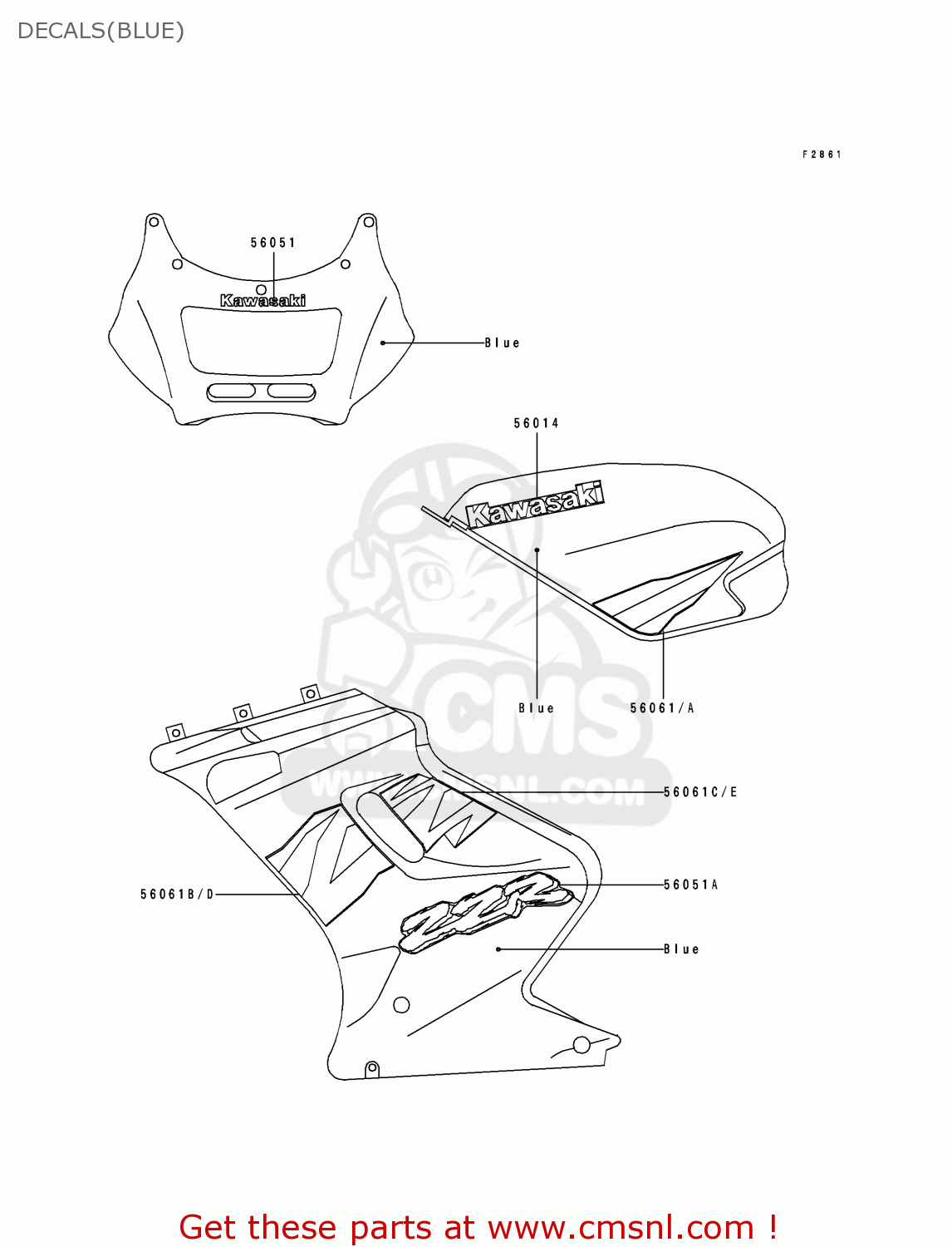 DECALS(BLUE) EX250H7 ZZR250 1996 EUROPE NL