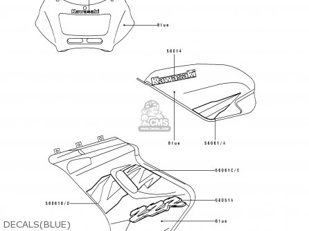 DECALS(BLUE) - EX250H7 ZZR250 1996 EUROPE NL