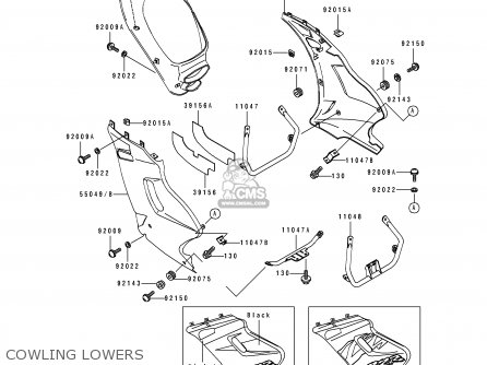 COWLING LOWERS - EX250H7 ZZR250 1996 EUROPE NL