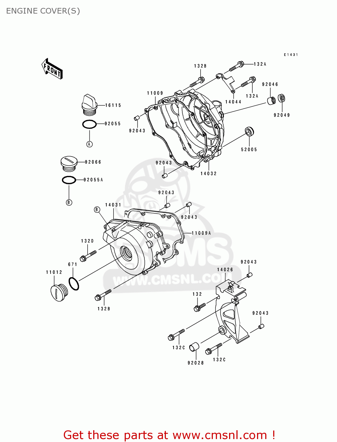 ENGINE COVER(S) EX250H8 ZZR250 1997 ITALY