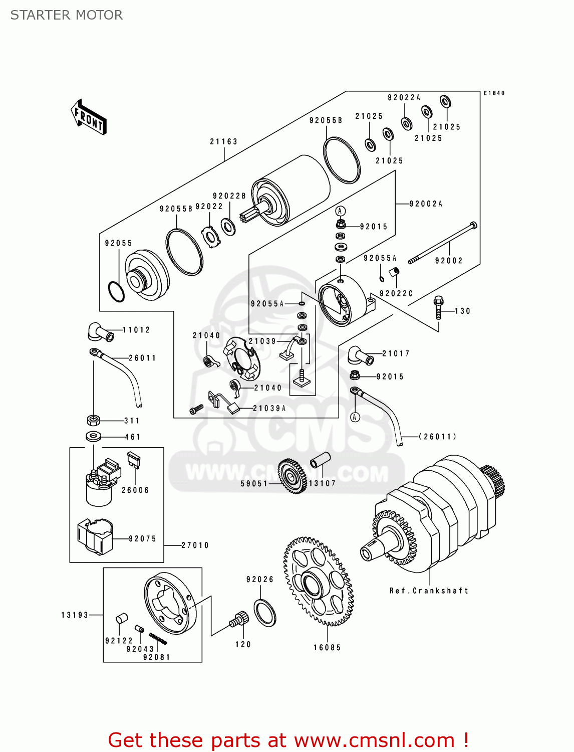 STARTER MOTOR EX250H8 ZZR250 1997 ITALY