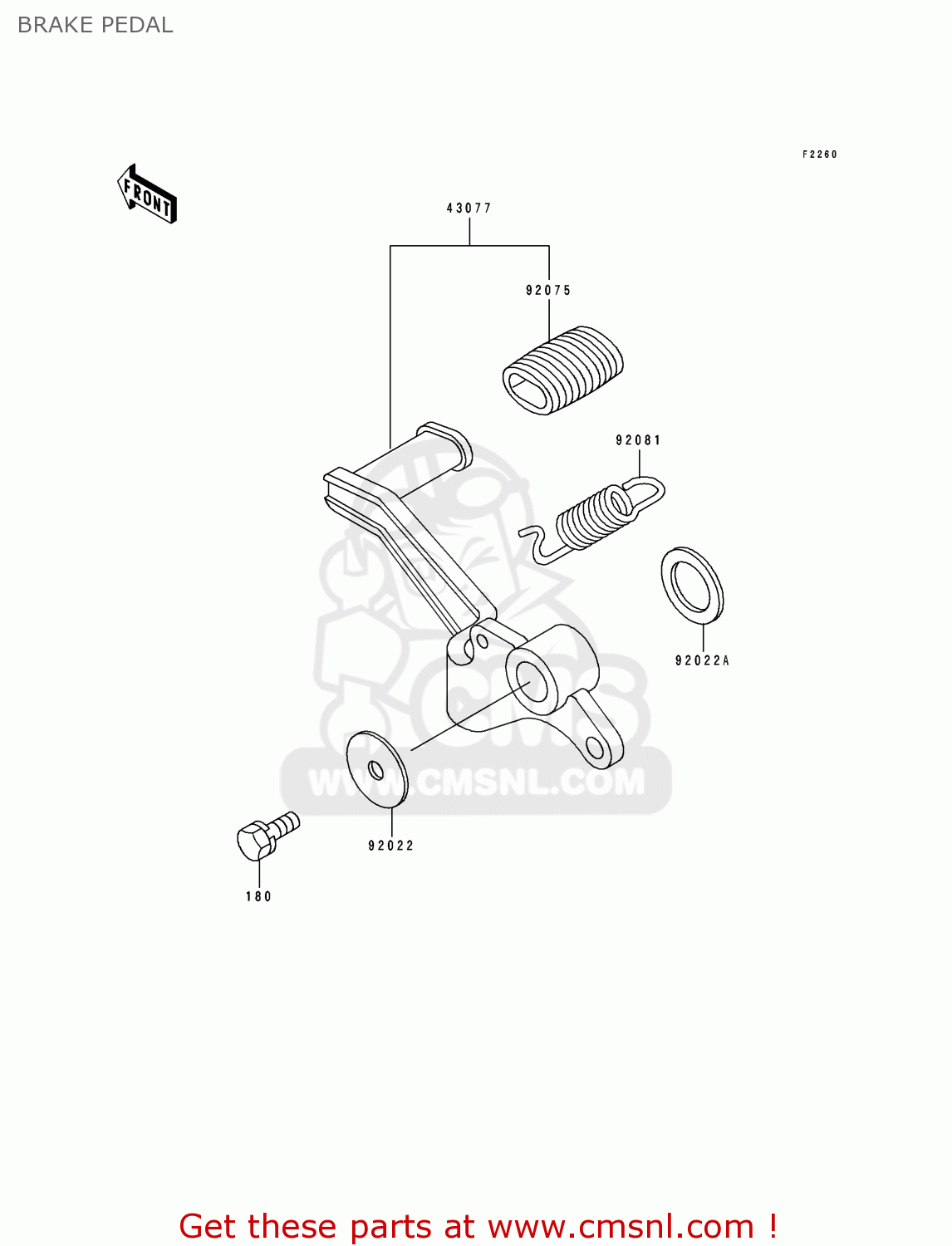 BRAKE PEDAL EX250H8 ZZR250 1997 ITALY