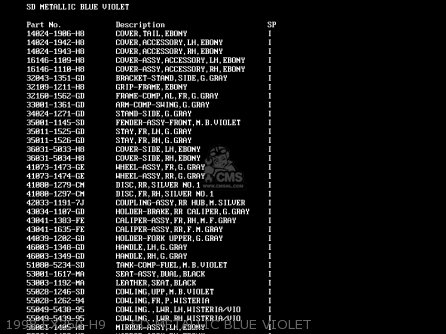 1998 EX250-H9     SD METALLIC BLUE VIOLET - EX250H8 ZZR250 1997 ITALY