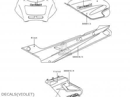 DECALS(VIOLET) - EX250H8 ZZR250 1997 ITALY