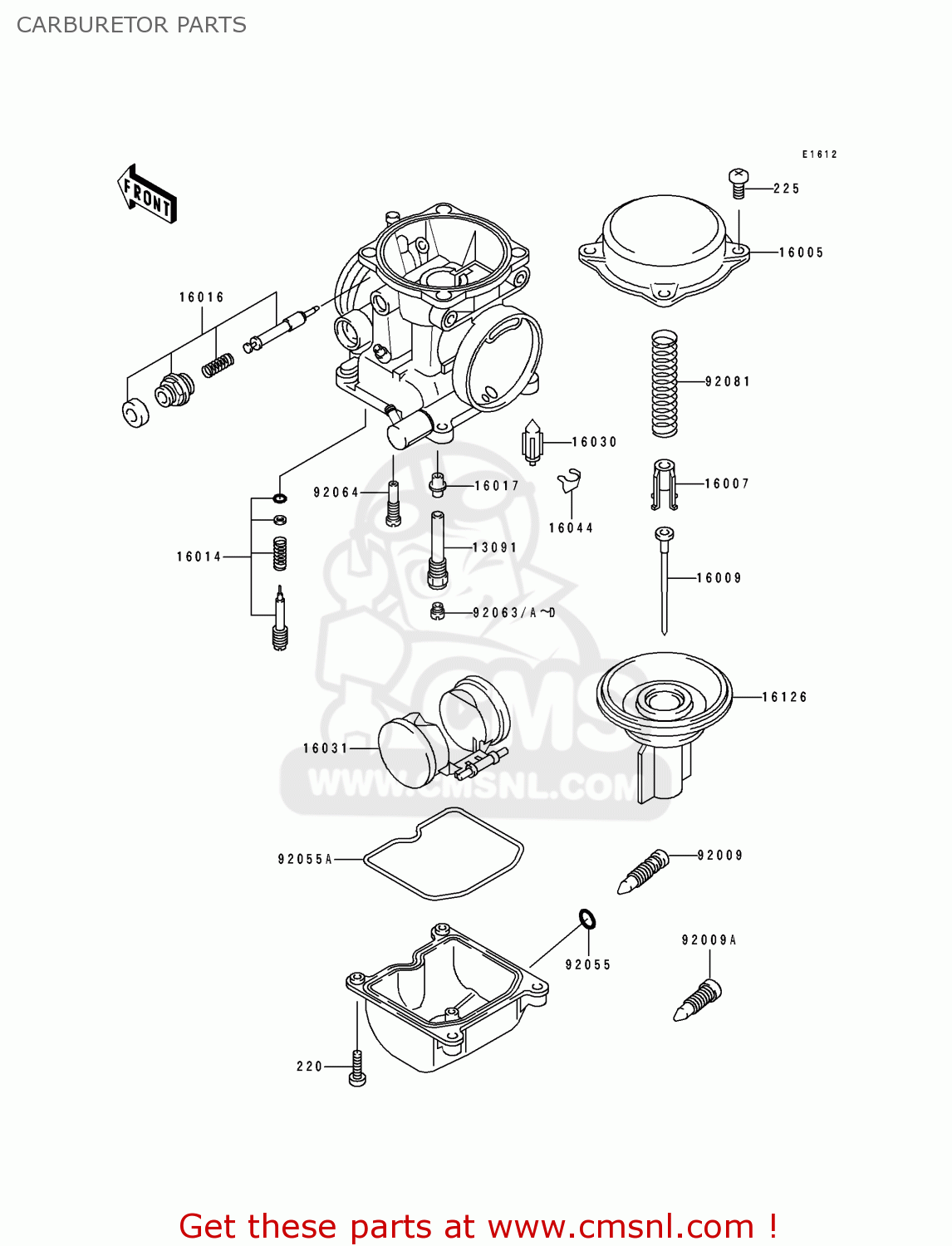 Kawasaki EX250H9 ZZR250 1998 SPAIN CARBURETOR PARTS - buy original ...