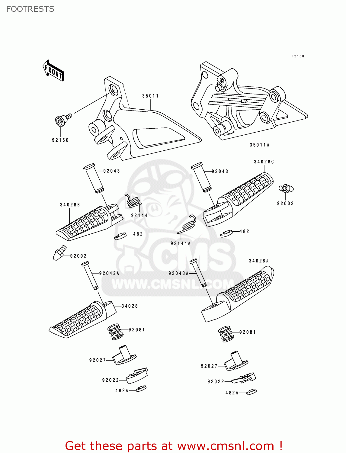 FOOTRESTS EX250H9 ZZR250 1998 SPAIN