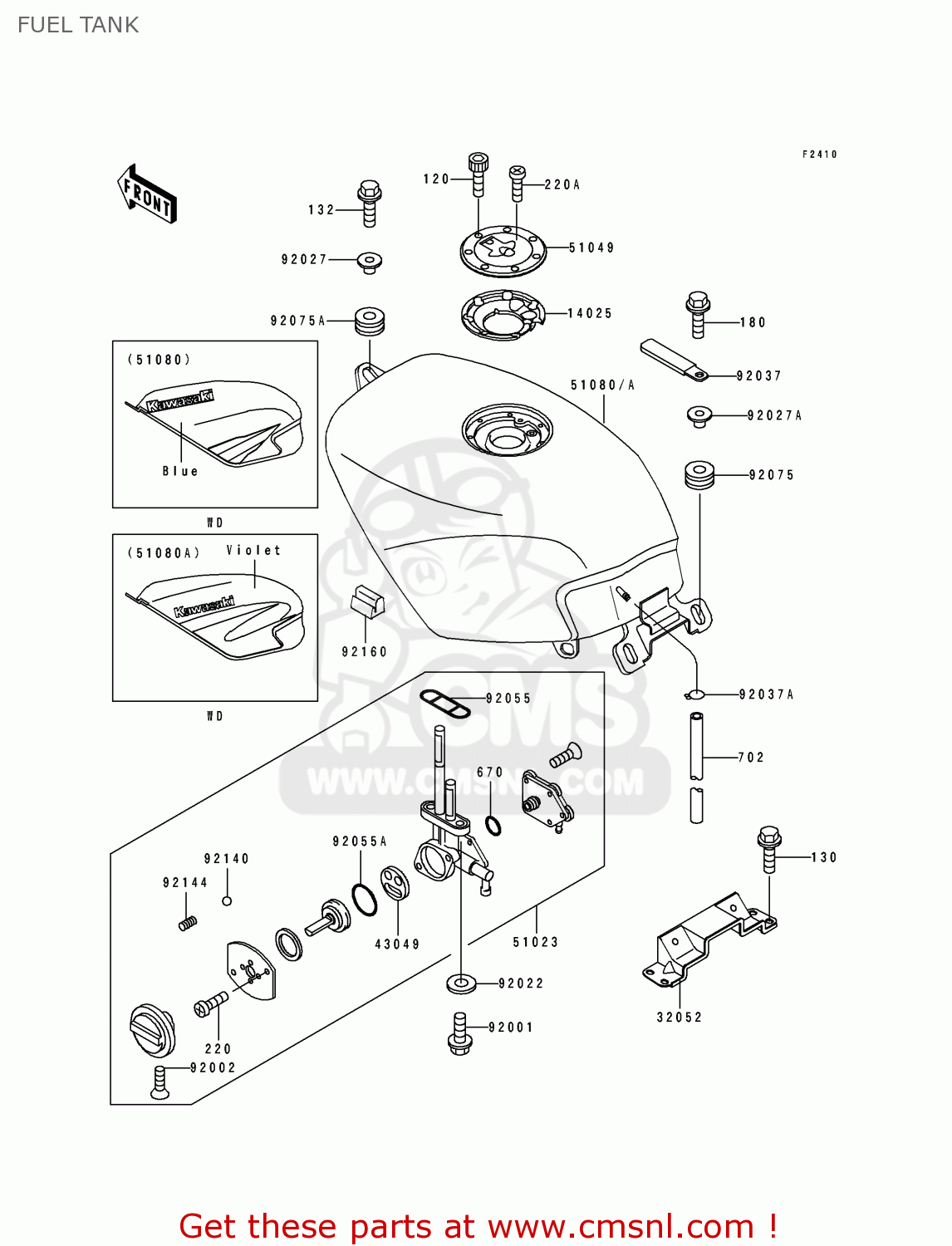 FUEL TANK EX250H9 ZZR250 1998 SPAIN