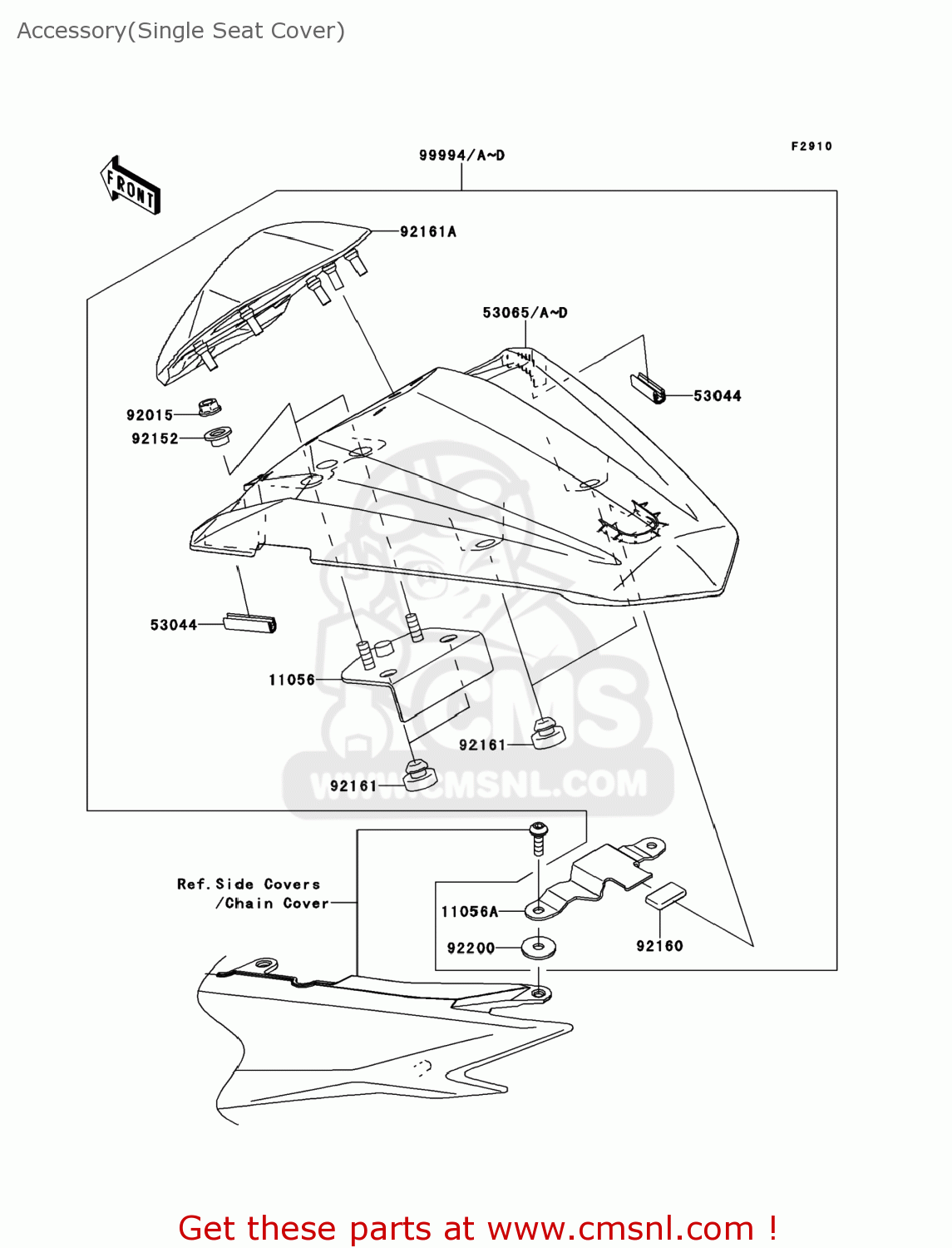 Kawasaki EX300ADF NINJA 300 2013 USA Accessory(Single Seat Cover) buy
