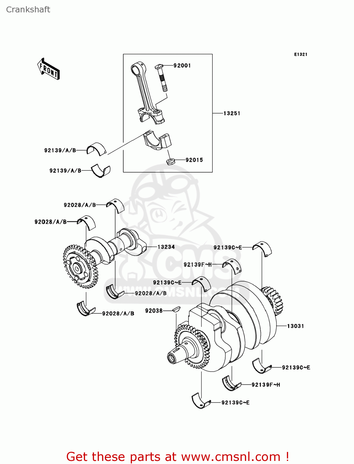 Kawasaki EX300ADFA NINJA 300 2013 USA Crankshaft - buy original ...