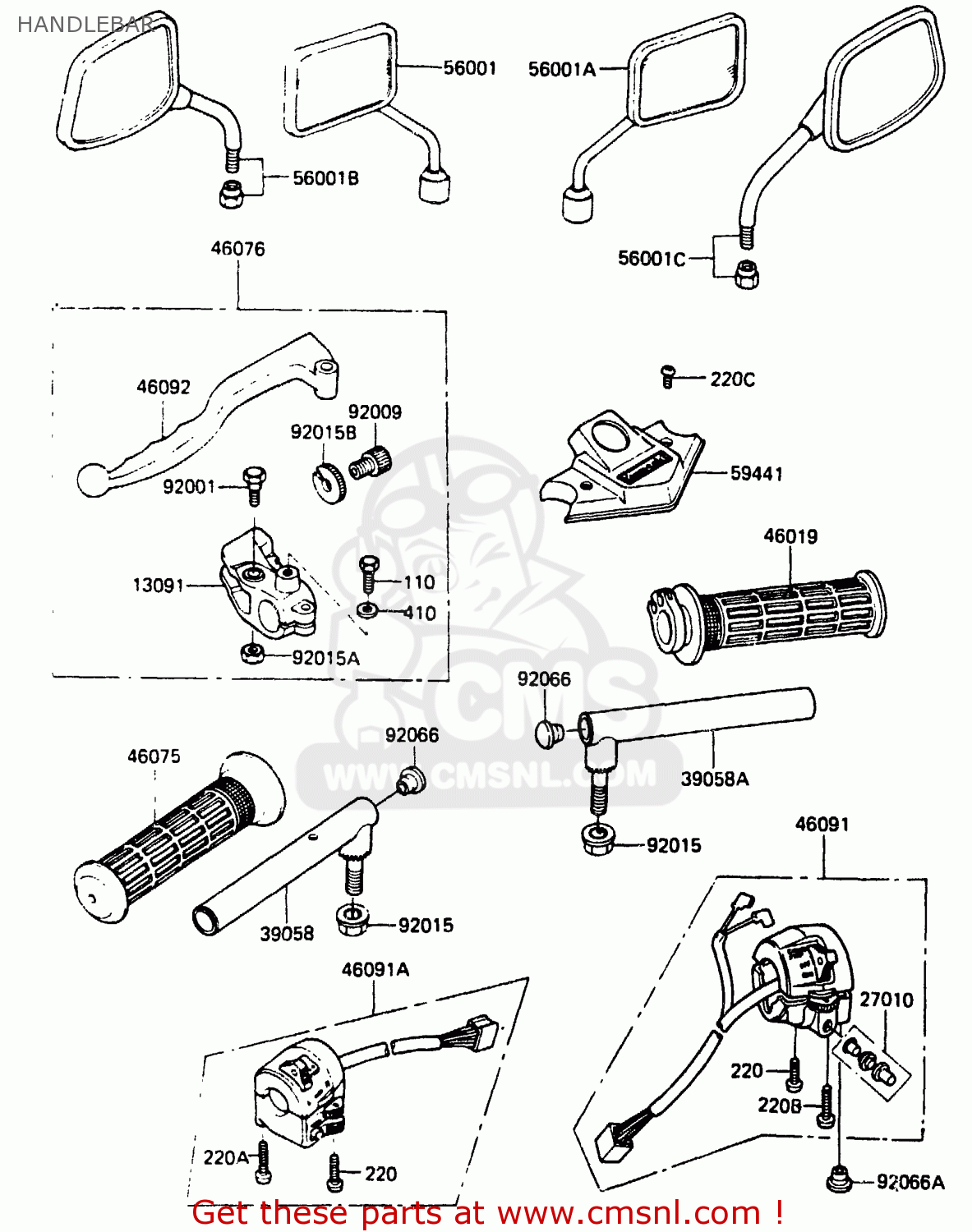 HANDLEBAR EX305A1 Z305GP 1983 EUROPE UK IT WG